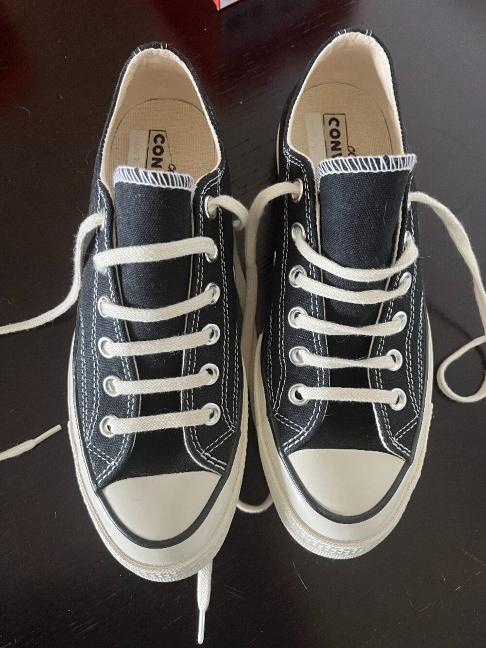 Converse Chuck 70 Low Top Black Egret Sneakers Women's 8 Men's 6 Like New